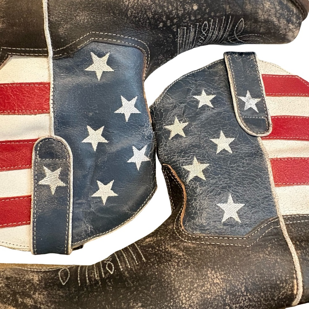 Roper American Beauty Flag Ankle Boots, Sz 9 - Picture 12 of 16